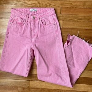 High Rise Straight Leg Pink Jeans